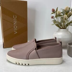 Vionic Cambria Leather Slip On Loafer Shoe Magnolia Dust Women's 7.5M Comfort